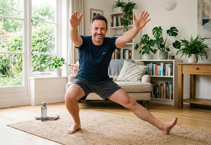 Person beim morgendlichen Spaziergang in der Natur