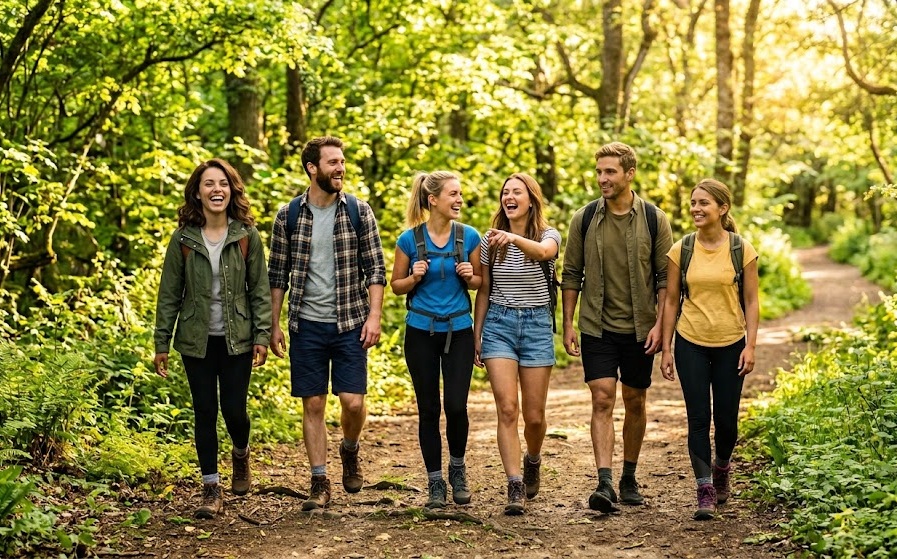 Aktive Person beim Radfahren im Grünen